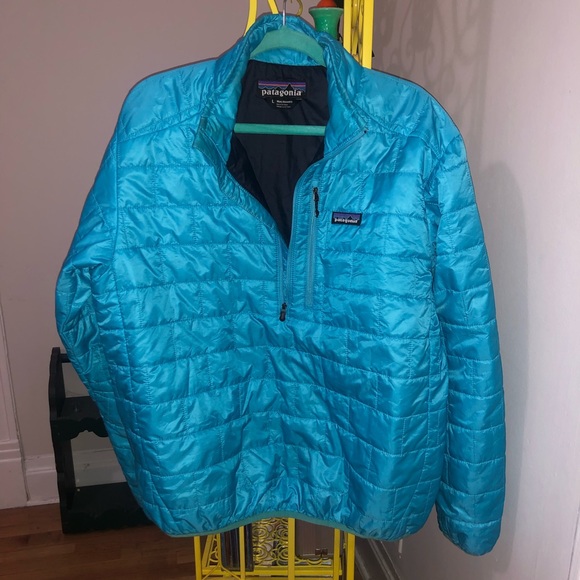 patagonia half zip down jacket